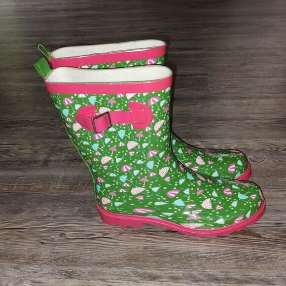 Umbrella Print Rainboots  Sz 8 - Picture 5 of 7